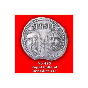 No 495 Papal Bulla of Benedict XII Image