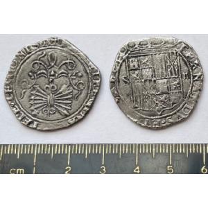 No 827 - NEW ! Spanish medieval 2 Reale Silver Image