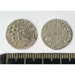 NEW ! No 821 King Offa Silver Hammered Penny Image