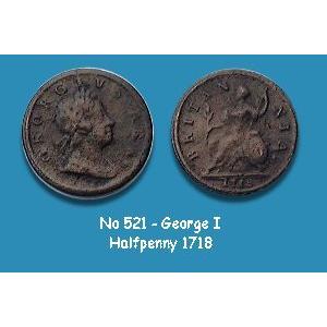 No 521 George I Halfpenny Image