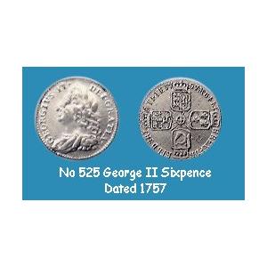 No 525 George II Sixpence Image