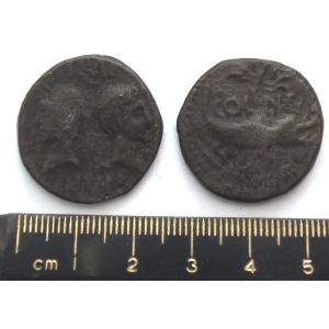 No 228 Roman Two-Headed Bronze Coin Image
