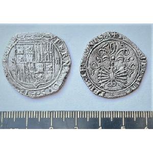No 827 - NEW ! Spanish medieval 2 Reale Silver Image