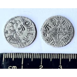 NEW ! No 821 King Offa Silver Hammered Penny Image